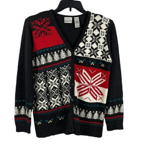 Villager Sport Liz Claiborne Women Long Sleeve Knit Cardigan Size M